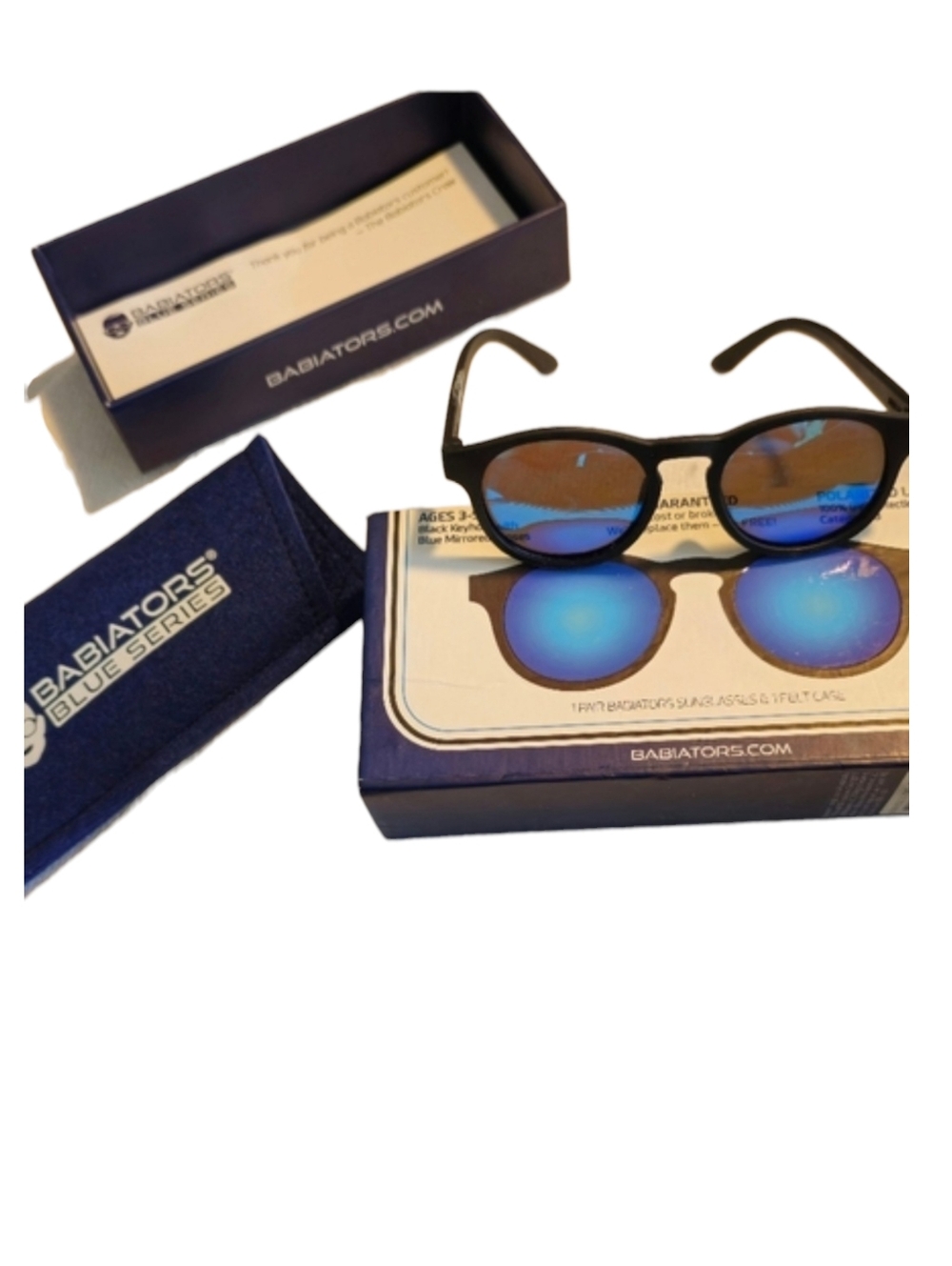 Babiators POLARIZED 100% UV PROTECTION Sunglasses BPA FREE Blue Mirrored Age 3-5